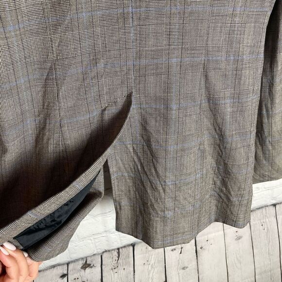 DKNY Double -Breasted Blazer Gray/Brown Wool Size 10 - Picture 13 of 14